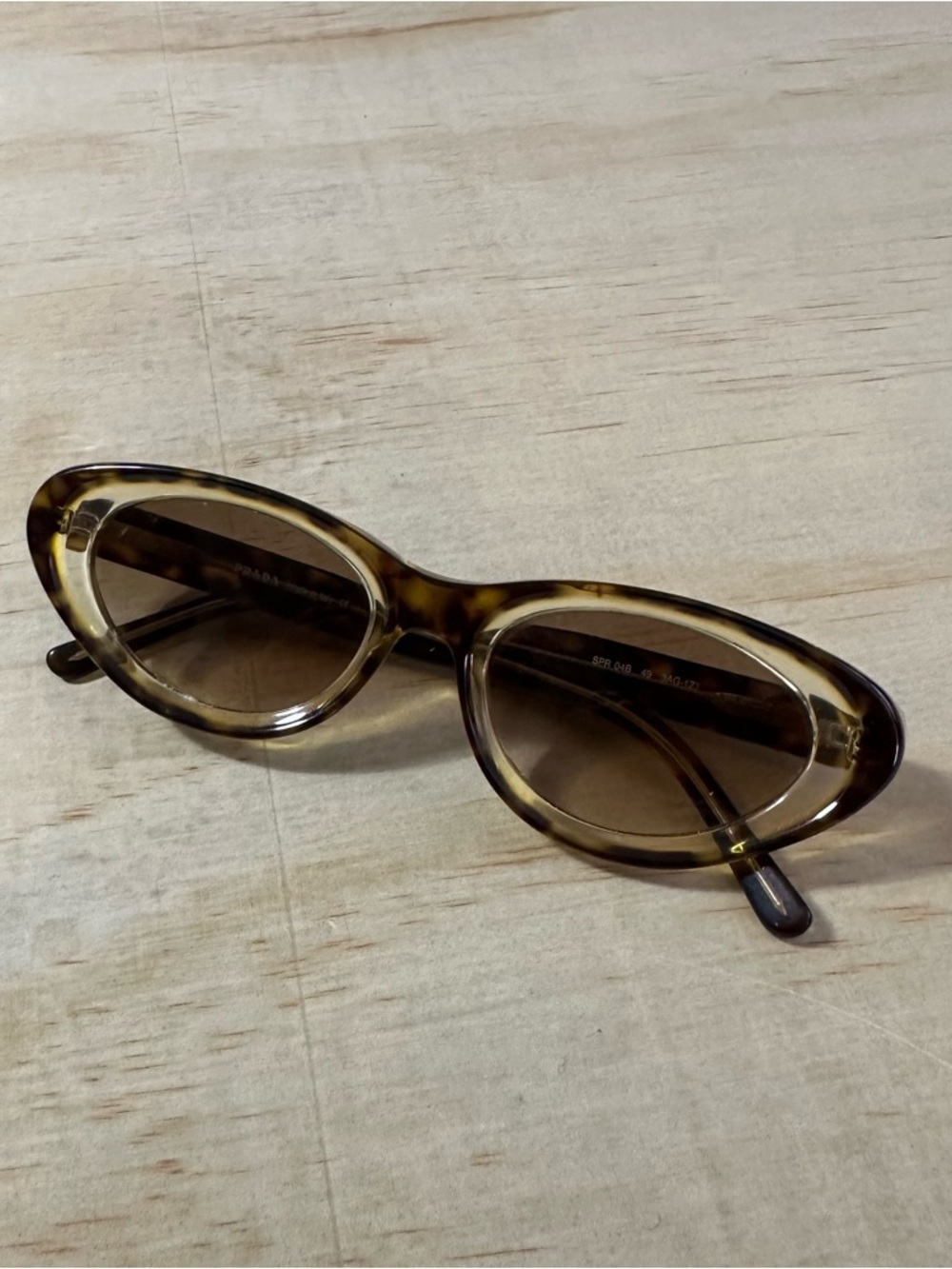 Vintage 80s PRADA SPR 04B Cats Eye Sunglasses Tortoise Brown Italy Designer Sexy